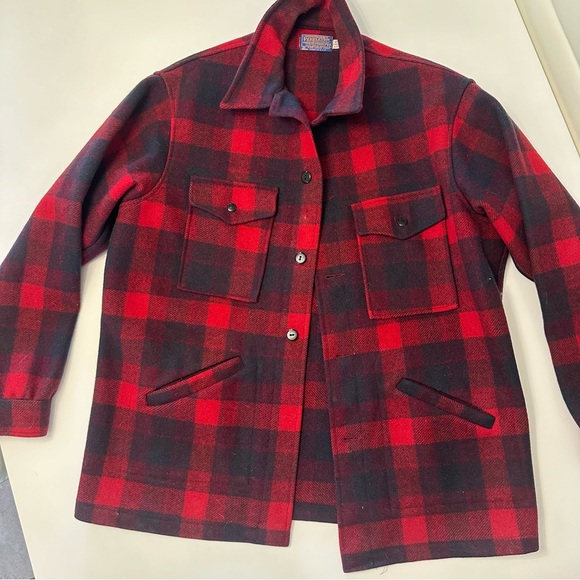Pendleton Other - PENDLETON 100% wool red black buffalo plaid vintage hunter's jacket large